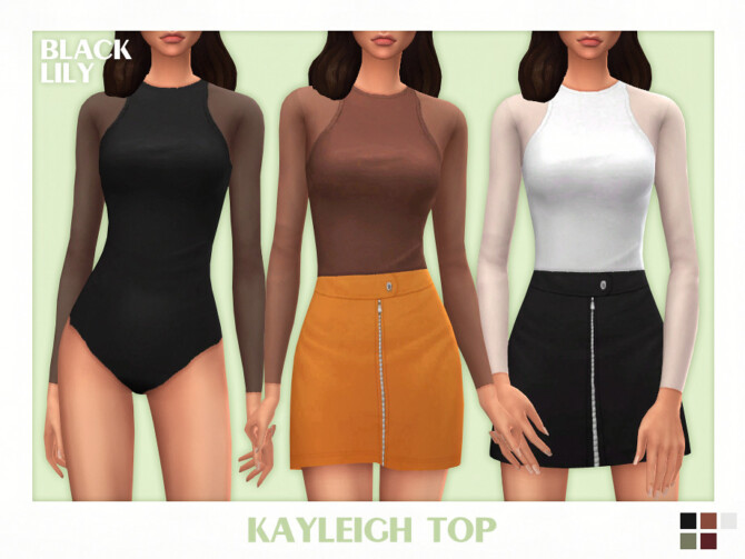 Sims 4 Kayleigh Top by Black Lily at TSR