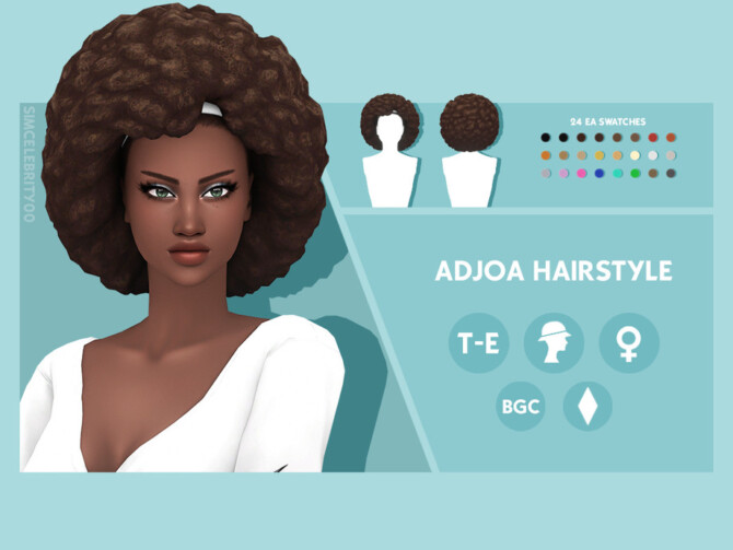 Sims 4 Adjoa Hairstyle by simcelebrity00 at TSR