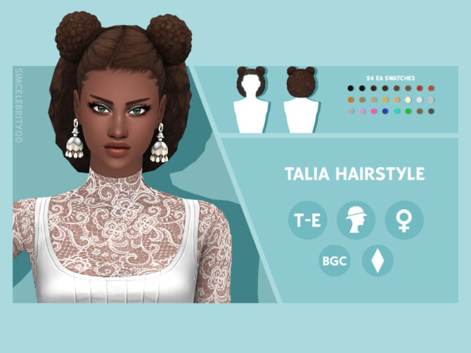 Sims 4 Talia Hairstyle by simcelebrity00 at TSR