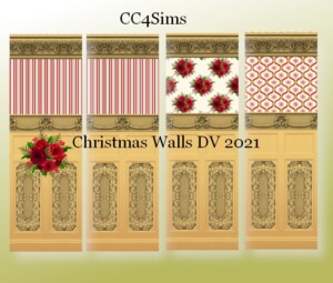 Christmas Walls DV1 by Christine at CC4Sims