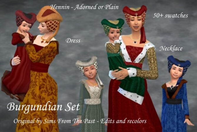 Sims 4 Burgundian Set at Medieval Sim Tailor