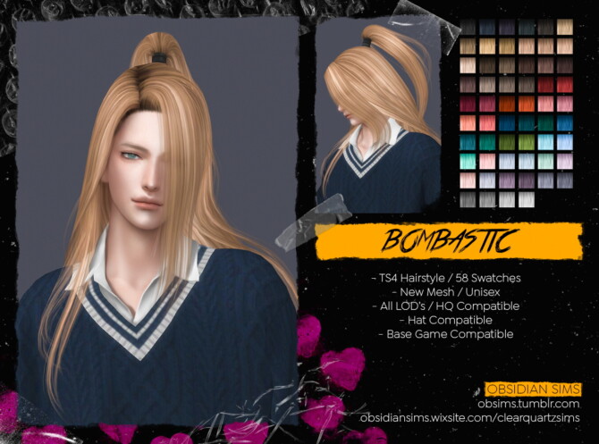 Sims 4 BOMBASTIC HAIRSTYLE at Obsidian Sims