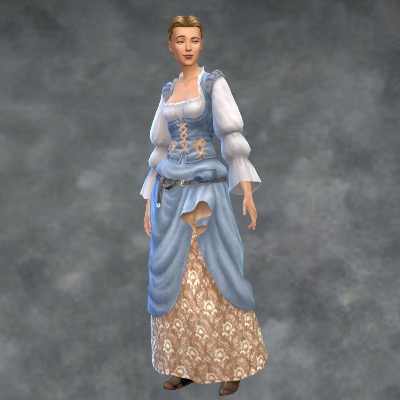 Sims 4 TSM Commoner Corset Gathered Dress   for all ages at Medieval Sim Tailor