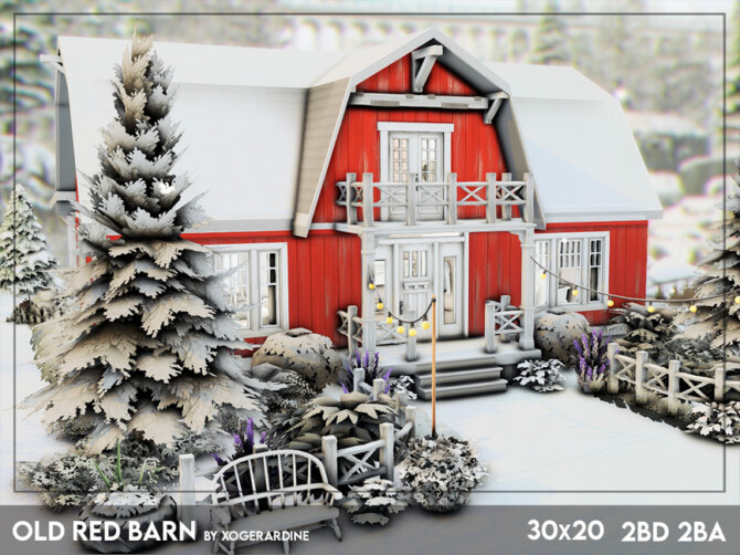 Sims 4 Old Red Barn by xogerardine at TSR
