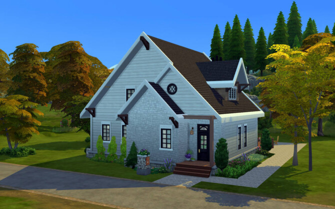 Sims 4 House with attic by ihelen at ihelensims