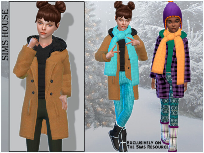 Sims 4 Childrens coat with a hood by Sims House at TSR