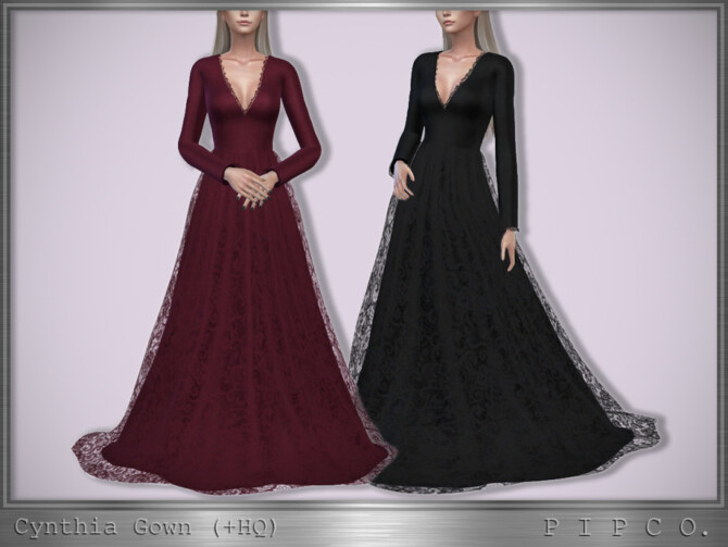 Sims 4 Cynthia Gown by Pipco at TSR