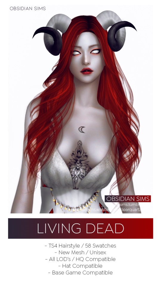 Sims 4 LIVING DEAD HAIRSTYLE at Obsidian Sims