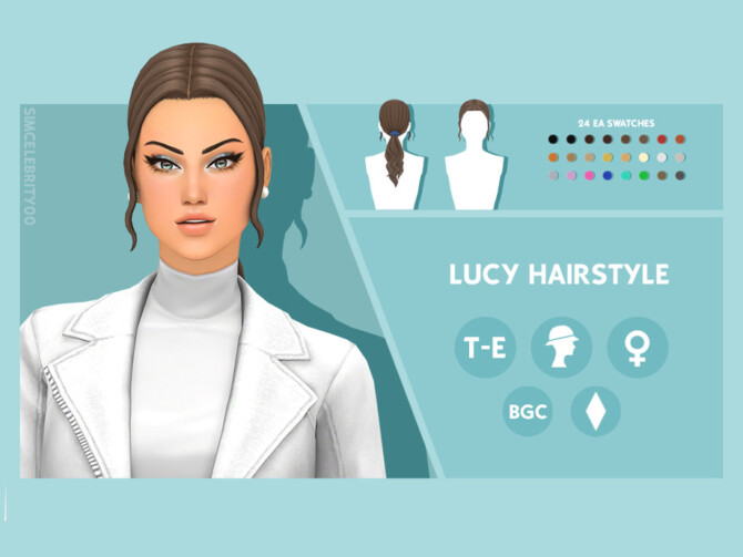 Sims 4 Lucy Hairstyle by simcelebrity00 at TSR