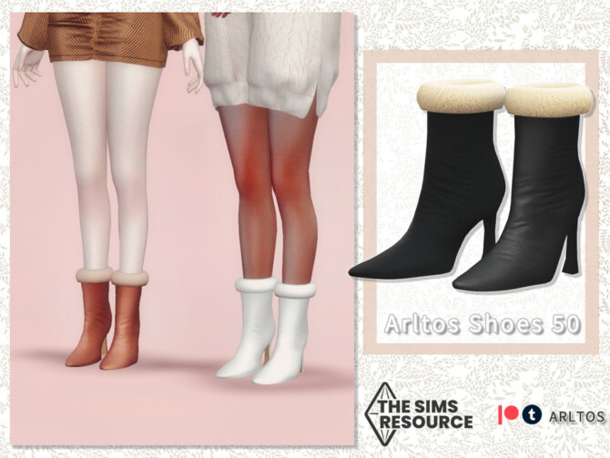 Sims 4 Furry leather boots 50 by Arltos at TSR