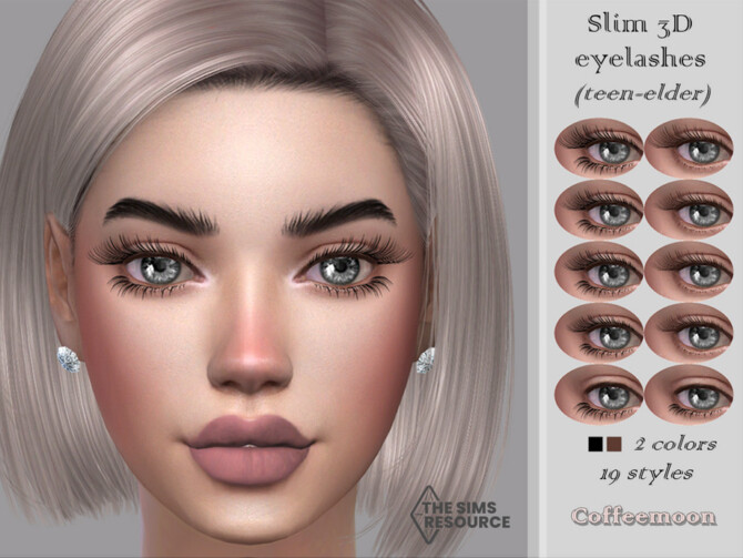 Sims 4 Slim 3D eyelashes  by coffeemoon at TSR