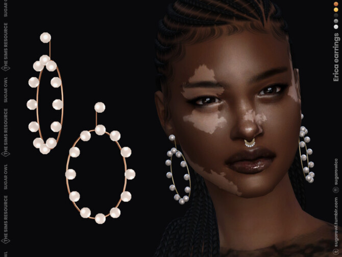 Sims 4 Erica earrings by sugar owl at TSR