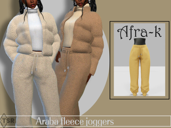 Sims 4 Araba fleece joggers by akaysims at TSR