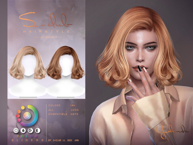 Sims 4 Retro short curls (Yolanda) by S Club at TSR