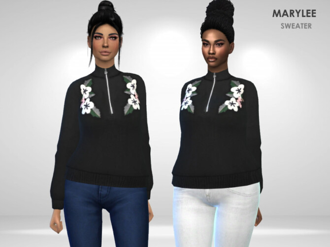 Sims 4 Marylee Sweater by Puresim at TSR