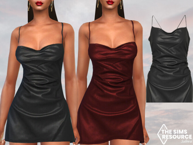 Sims 4 Mini Leather Party Dresses by Saliwa at TSR