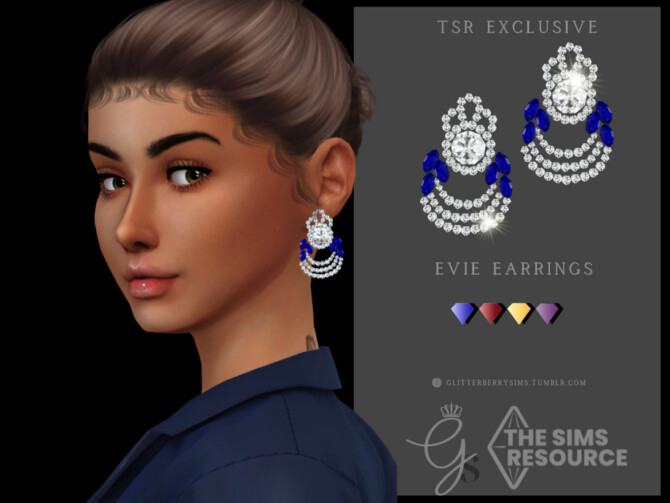 Sims 4 Evie Earrings by Glitterberryfly at TSR