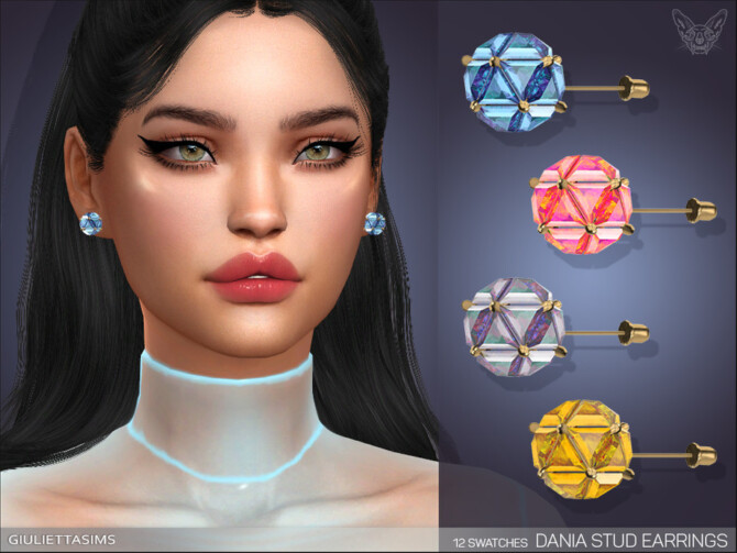 Sims 4 Dania Stud Earrings by feyona at TSR