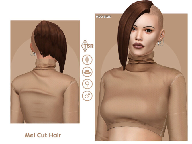 Sims 4 Mel Cut Hair by MSQSIMS at TSR
