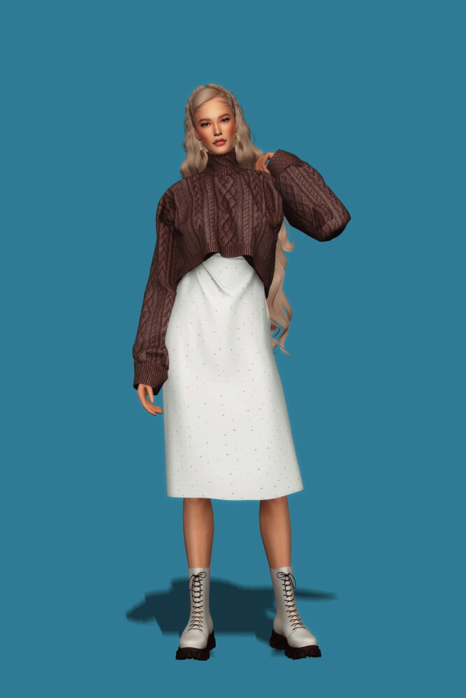 Sims 4 Cropped Turtleneck Sweater & Dress at Gorilla