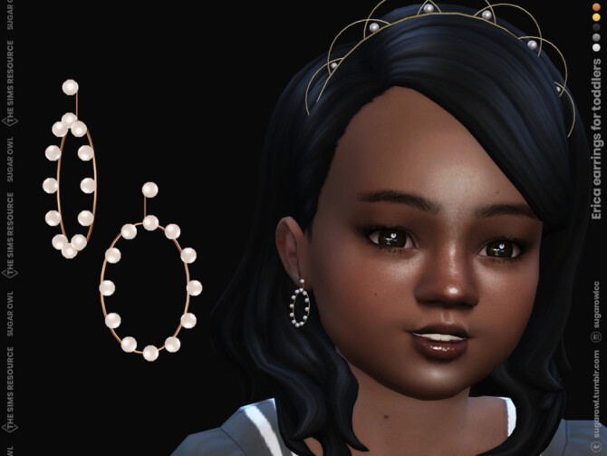 Sims 4 Erica earrings for toddlers by sugar owl at TSR