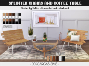 Splinter Chairs And Coffee Table at Descargas Sims