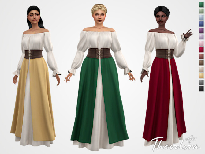 Sims 4 Theodora Dress by Sifix at TSR
