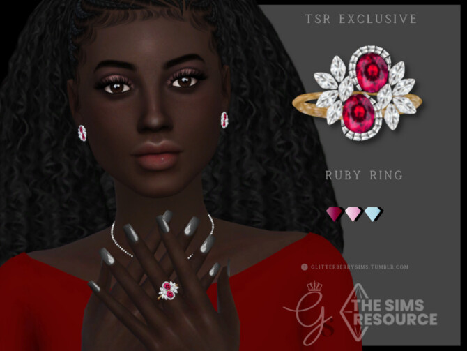 Sims 4 Ruby Ring by Glitterberryfly at TSR