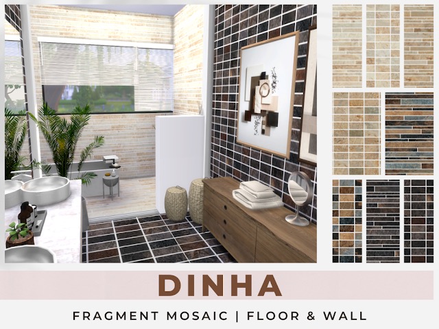 Sims 4 FRAGMENT MOSAIC | Floor & Walls at Dinha Gamer