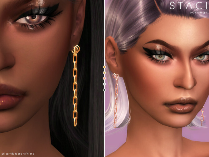 Sims 4 STACI earrings by Plumbobs n Fries at TSR