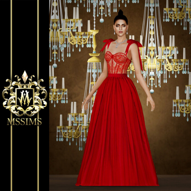 Sims 4 CELEBRATE GOWN at MSSIMS