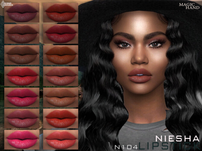 Sims 4 Niesha Lipstick N104 by MagicHand at TSR