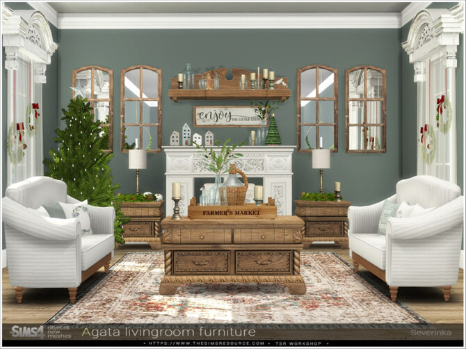 Sims 4 Agata livingroom by Severinka  at TSR