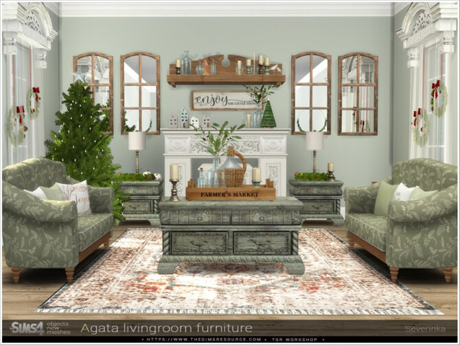 Sims 4 Agata livingroom by Severinka  at TSR