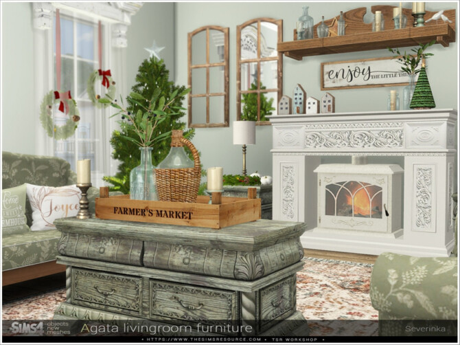 Sims 4 Agata livingroom by Severinka  at TSR