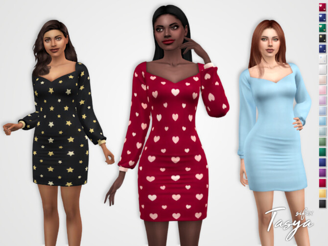 Sims 4 Tasya Dress by Sifix at TSR