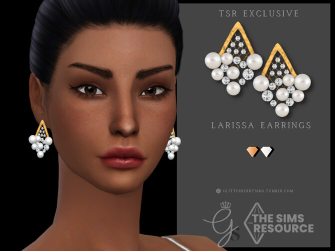 Sims 4 Larissa Earrings by Glitterberryfly at TSR