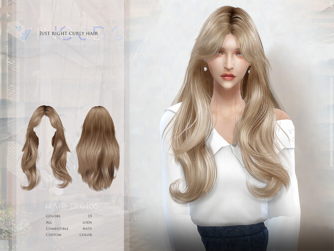 Sims 4 Just right curly hair by wingssims at TSR