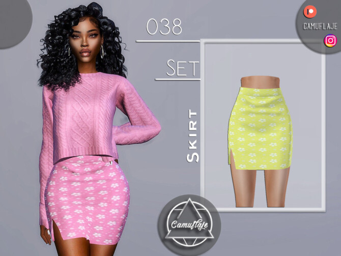 Sims 4 SET 038   Flower Skirt by Camuflaje at TSR