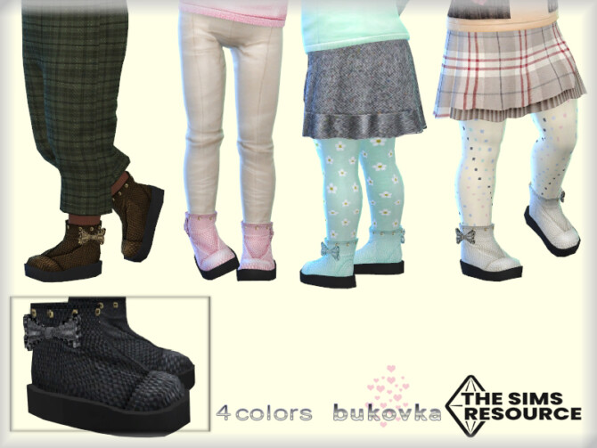 Sims 4 Boot with Bow by bukovka at TSR