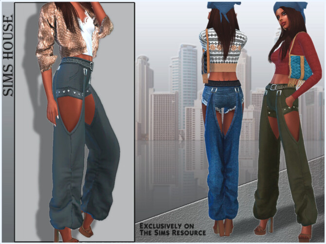 Sims 4 Womens pants with slits by Sims House at TSR