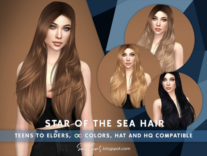 Sims 4 Star of The Sea HAIR  by SonyaSimsCC at TSR