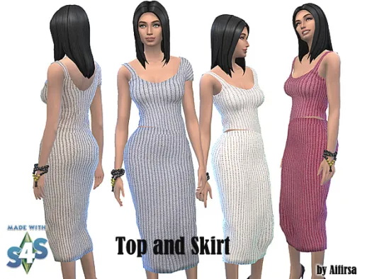 Sims 4 Top and skirt at Aifirsa