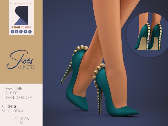 Sims 4 AF SHOES N030 at REDHEADSIMS