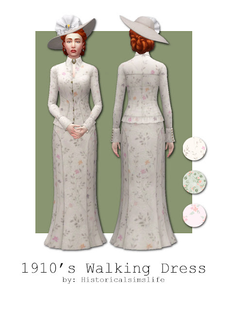 Sims 4 1910s Walking Dress at Historical Sims Life