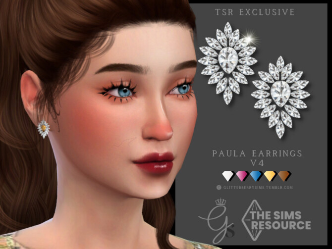 Sims 4 Paula Earrings V4 by Glitterberryfly at TSR