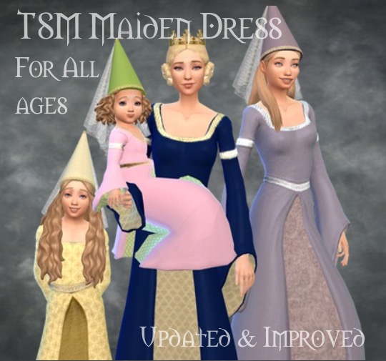 Sims 4 Maiden Dress All Ages at Medieval Sim Tailor