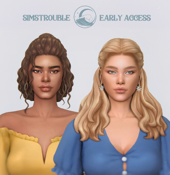 Sims 4 Tyler Hairstyle and Elena Hairstyle at SimsTrouble