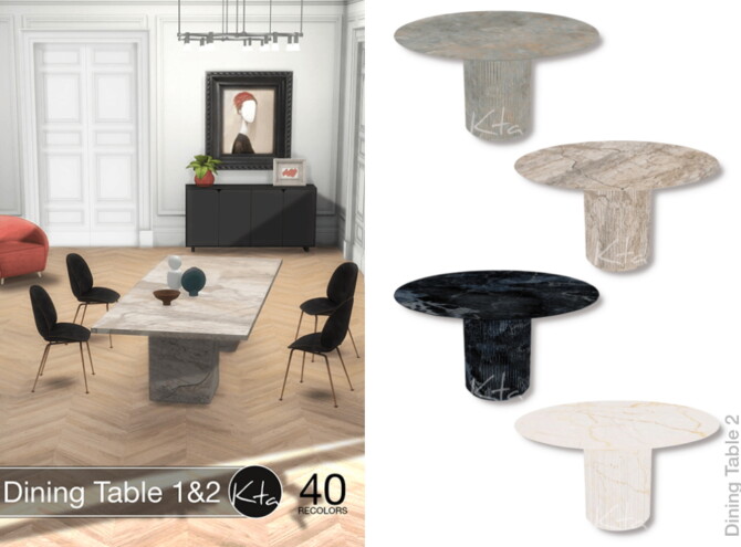 Sims 4 Dining Table 1&2 at Ktasims