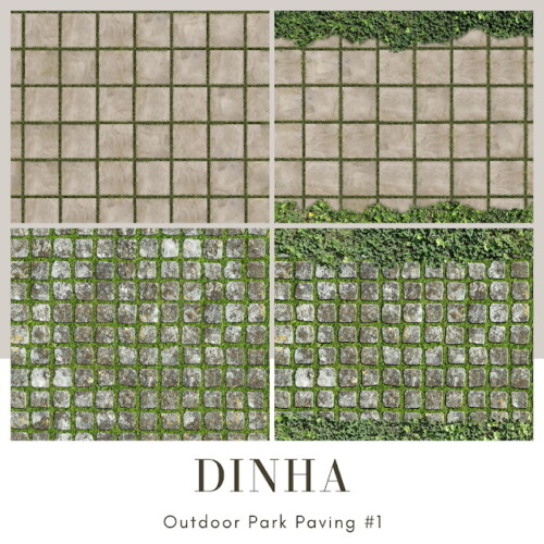 Sims 4 Outdoor Park Paving #1 at Dinha Gamer